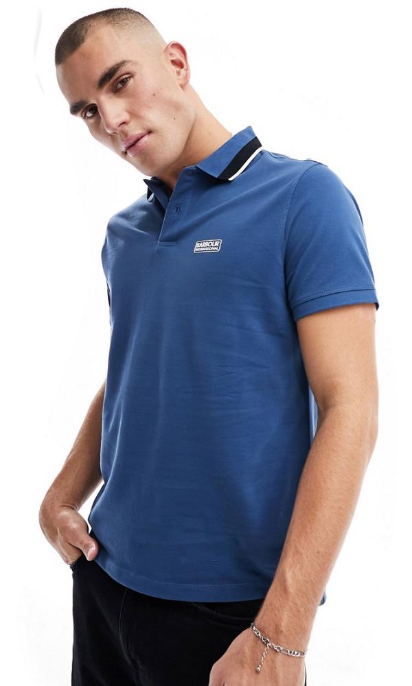 Barbour International Re-Amp short sleeve polo shirt in blue