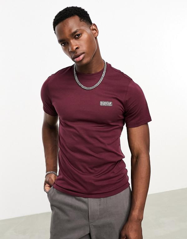 Barbour International small logo t-shirt in burgundy-Red