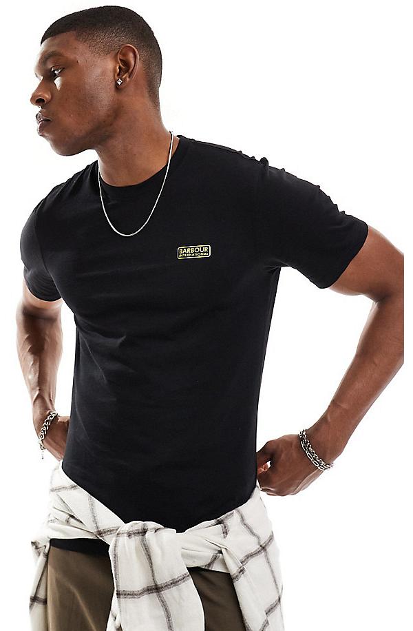 Barbour International Throttle slim fit logo t-shirt in black exclusive to ASOS