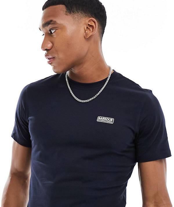 Barbour International Throttle slim fit logo t-shirt in navy exclusive to ASOS