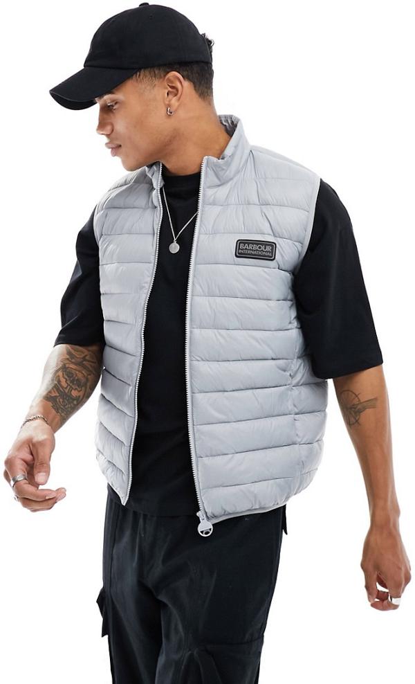 Barbour International Tourer Reed puffer vest in grey