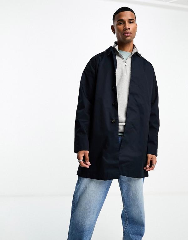 Barbour Lorden waterproof button-up collared jacket in navy