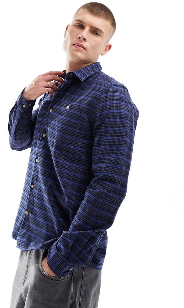 Barbour Newhaven check shirt in black/blue