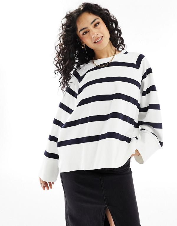 Barbour relaxed sweatshirt in white/navy stripe