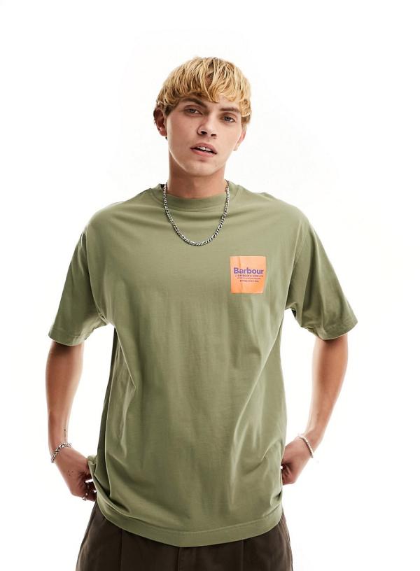 Barbour x ASOS exclusive contrast logo relaxed t-shirt in green