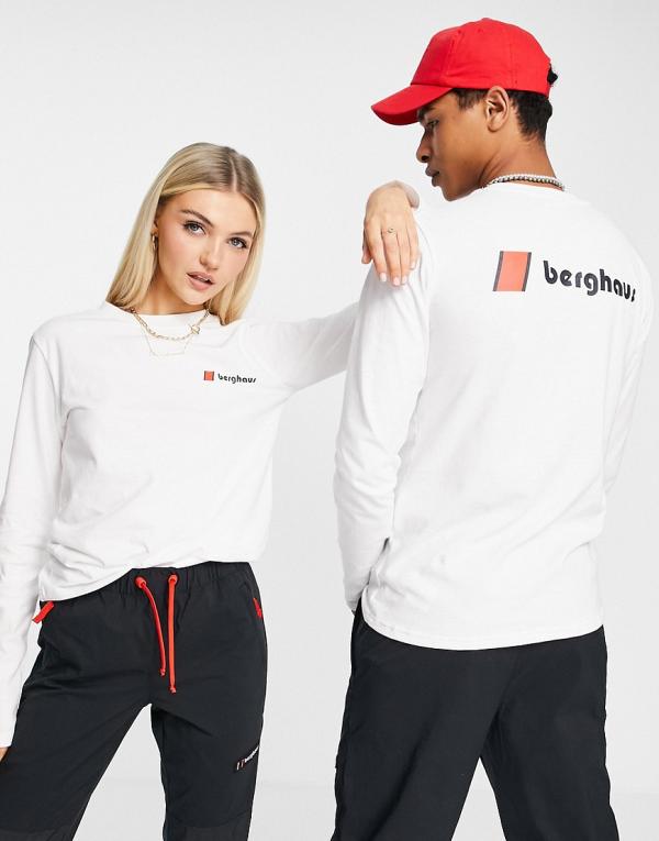 Berghaus Heritage front and back logo long-sleeved T-shirt in white