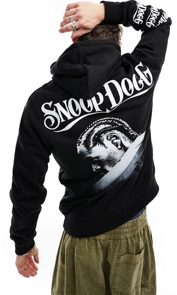 Bershka Snoop Dogg hoodie in black