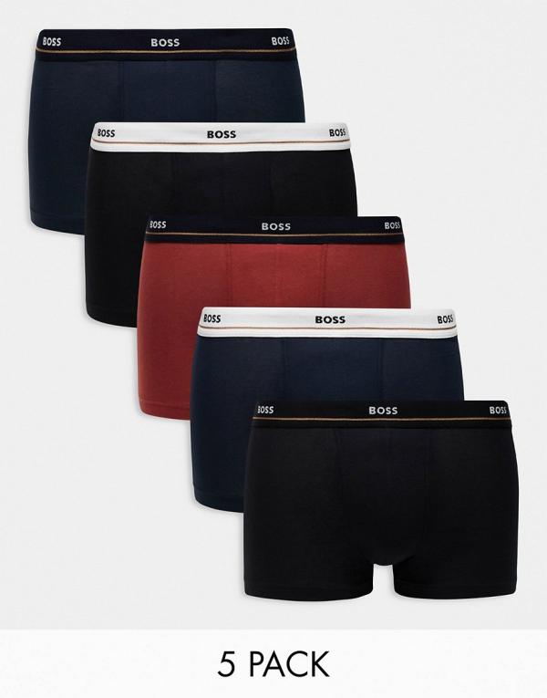 BOSS Bodywear 5 pack essential trunks in multi