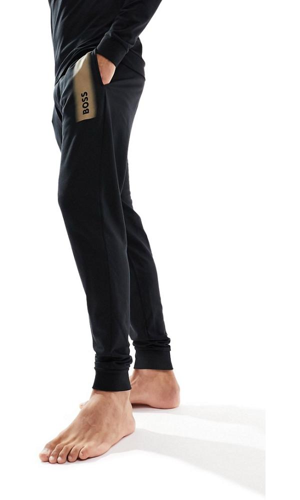 BOSS Bodywear authentic trackies with printed logo in black