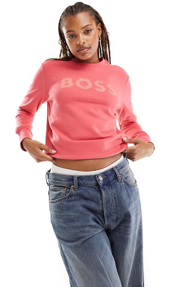 BOSS logo sweatshirt in pink