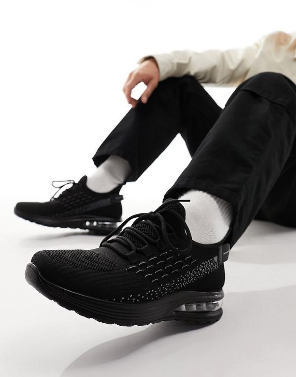 Brave Soul runner sneakers with air bubble sole in black