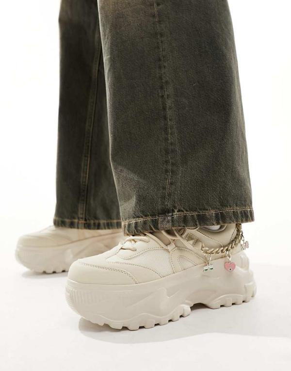 Call It Spring Major super chunky sneakers with charm detail in beige-Neutral