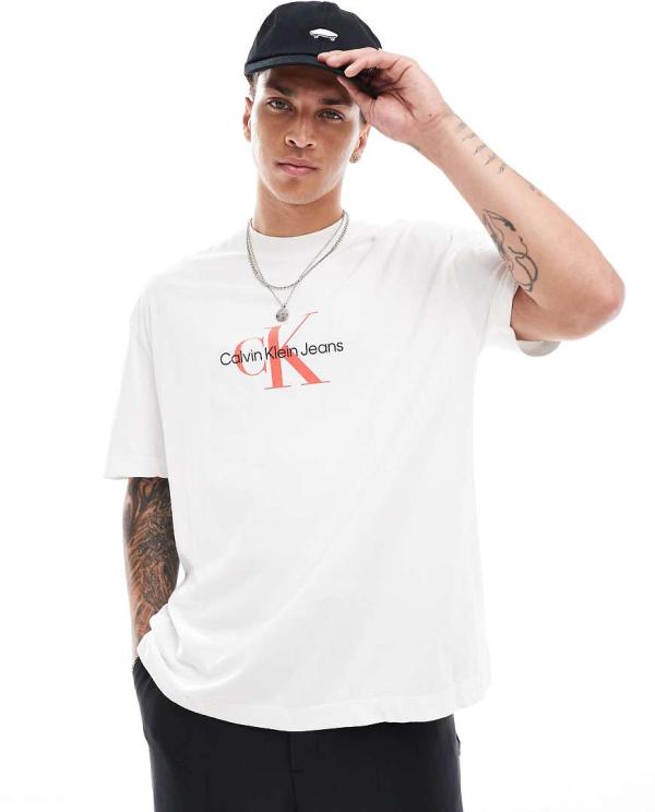 Calvin Klein Jeans archival monologo t-shirt in white