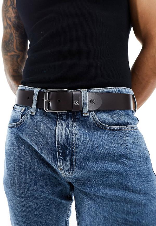 Calvin Klein Jeans rounded classic 38mm belt in brown