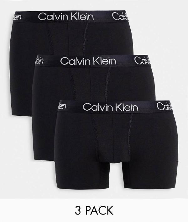 Calvin Klein Structure Cotton 3 pack boxer briefs in black