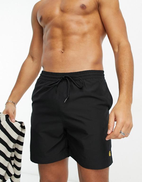 Carhartt WIP Chase swim shorts in black
