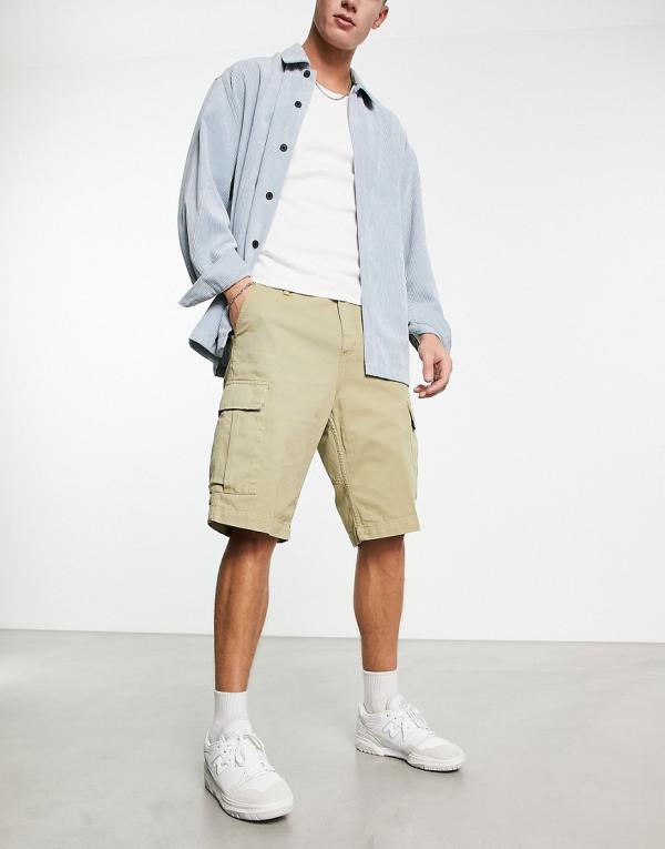 Carhartt WIP regular garment dyed cargo shorts in beige-Neutral