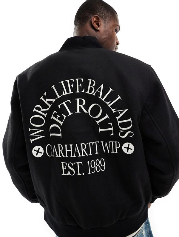 Carhartt WIP varsity bomber jacket in black