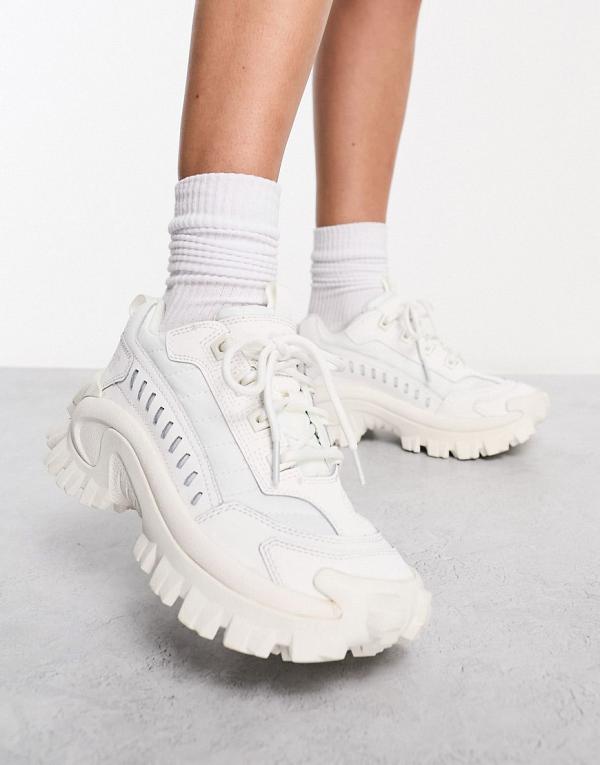 CAT Intruder chunky lace up sneakers in white
