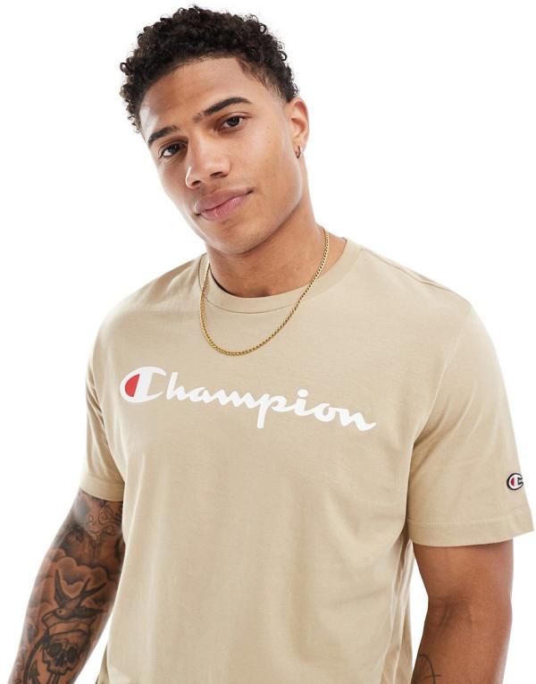 Champion chest logo t-shirt in stone-Neutral