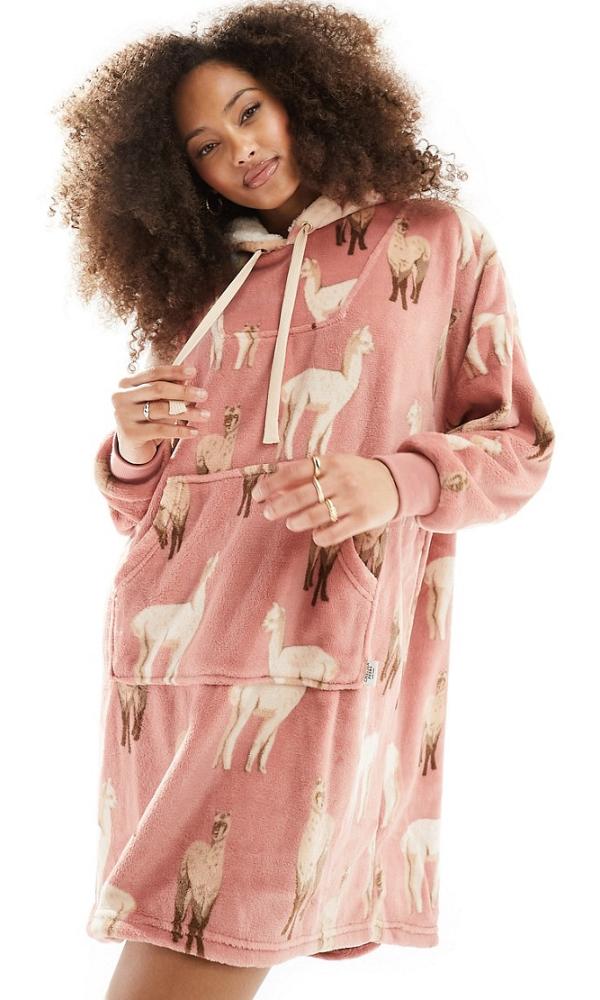 Chelsea Peers alpaca fleece snuggle hoodie in pale pink