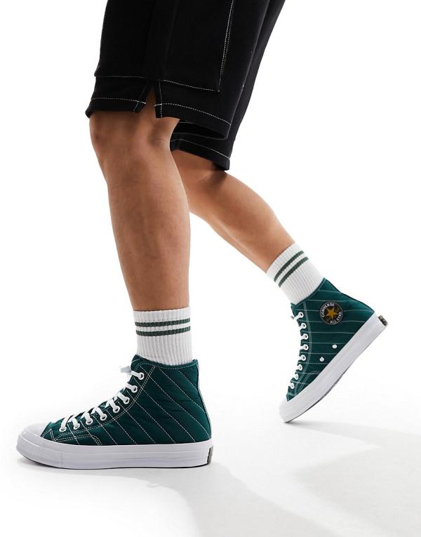 Converse Chuck 70 Hi quilted sneakers in dark green
