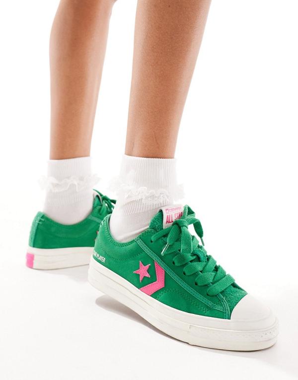 Converse Star Player 76 Ox sneakers in green and pink