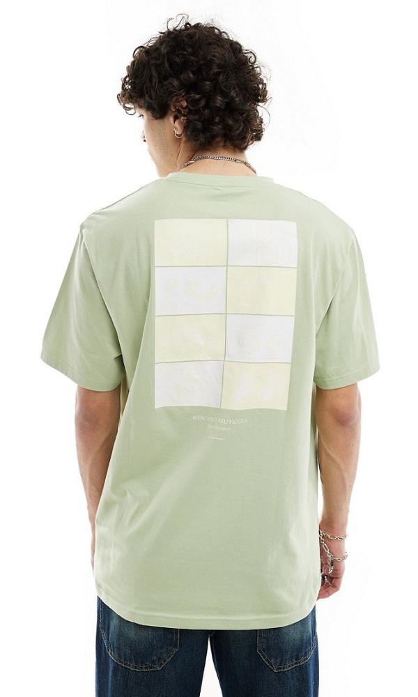 Denim Project t-shirt in light green with barcelona fruit chest and back print