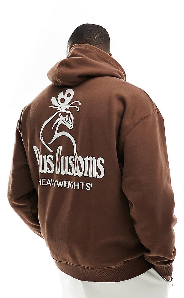 Deus Ex Machina heavyweights hoodie in brown