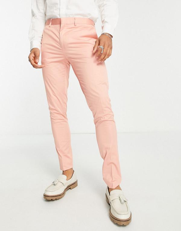 Devil's Advocate wedding super skinny suit pants in peach-Pink