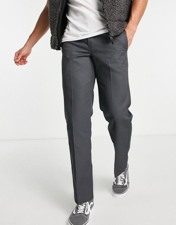 Dickies 873 work pants in grey slim straight fit - GREY