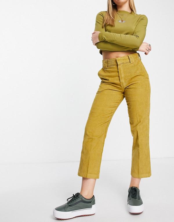 Dickies 874 cropped cord pants in yellow-Brown