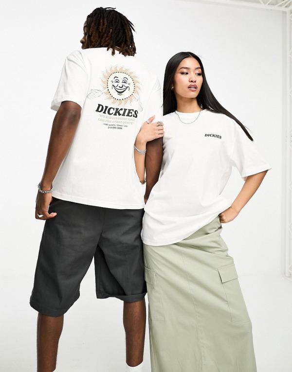 Dickies Fair Oaks sunshine back print t-shirt in white resort pack exclusive to ASOS