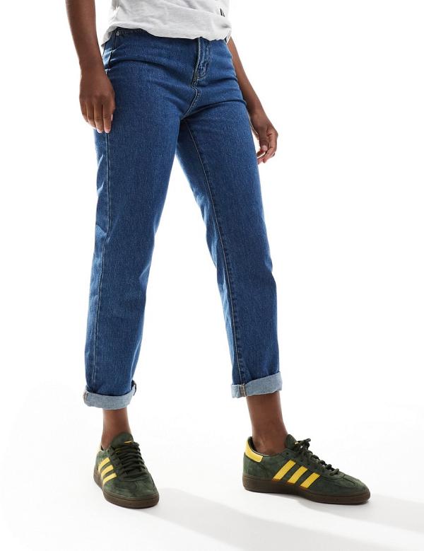DTT Lou mom jeans in mid blue wash
