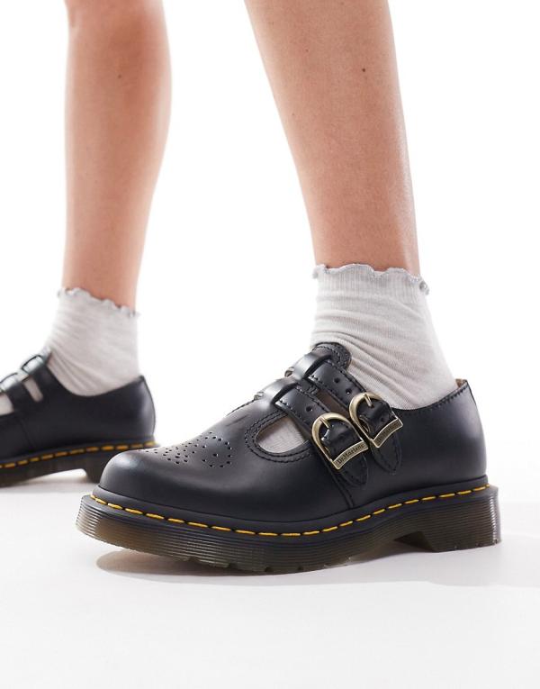 Dr Martens 8065 Bex Mary Jane shoes in black smooth leather