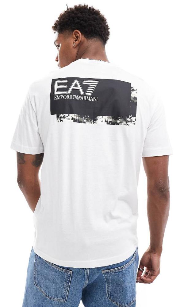 EA7 square chest logo t-shirt in white