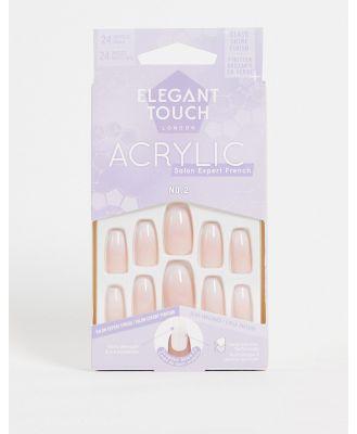 Elegant Touch Acrylic French Coffin False Nails No. 02-Pink