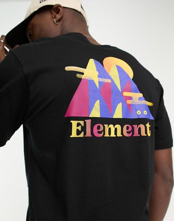 Element hills back print t-shirt in black