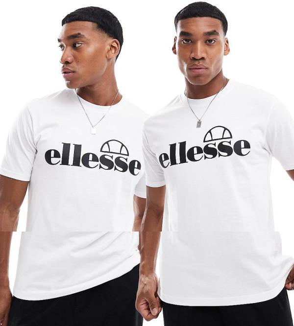 ellesse Fuenti 2 pack t-shirts in white