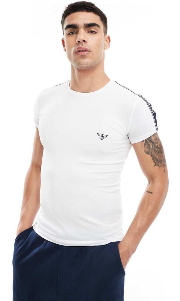 Emporio Armani Bodywear logo tape t-shirt in white