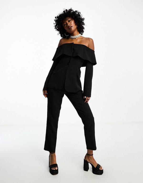 Extro & Vert high waisted tailored pants in black (part of a set)