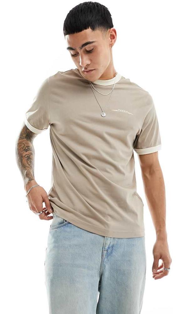 Farah Clive t-shirt in beige-Brown