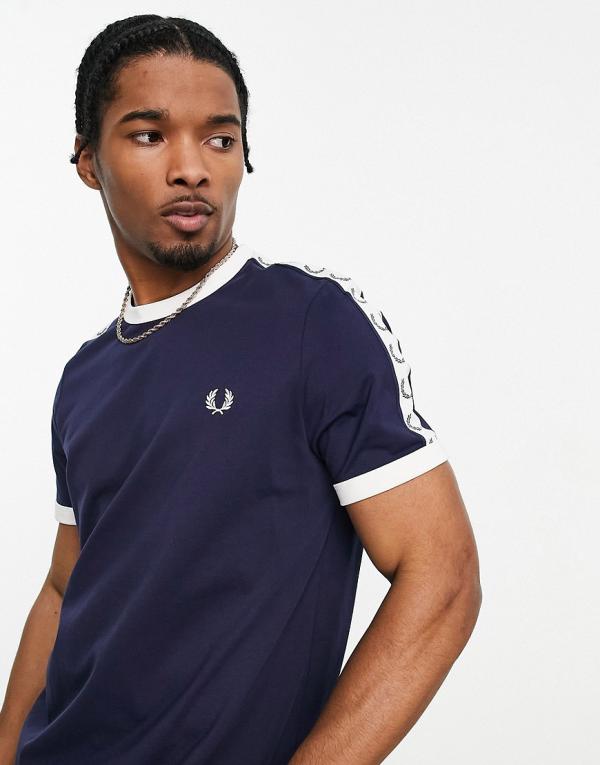 Fred Perry taped ringer t-shirt in navy