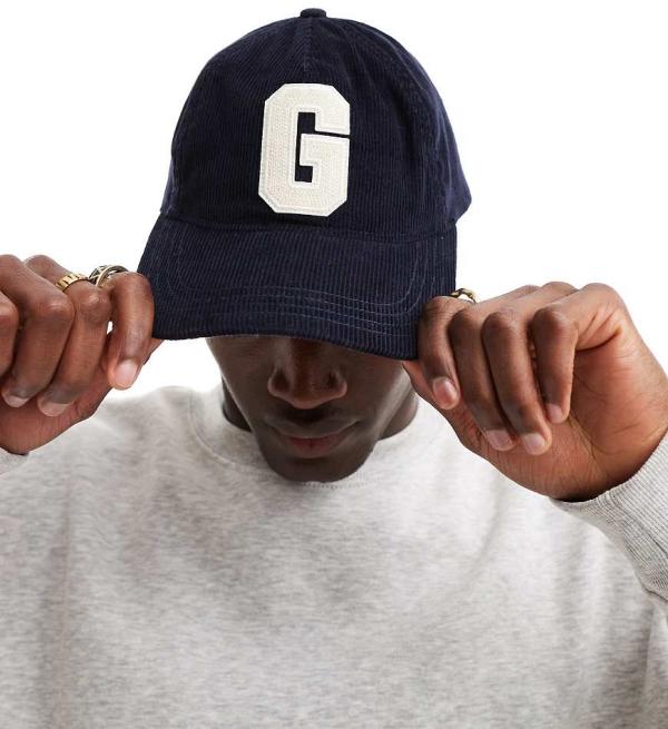 GANT G badge cord baseball cap in navy