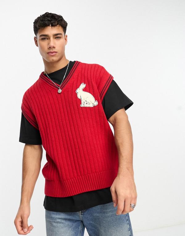 GANT lunar new year capsule cable knit singlet in red