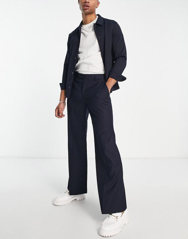 Gianni Feraud flared suit pants in navy
