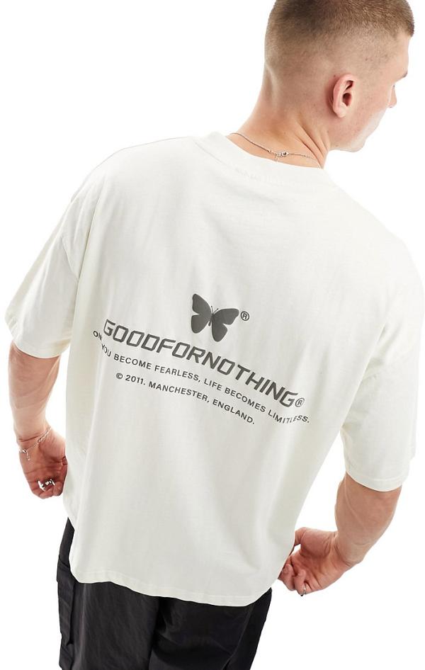 Good For Nothing oversized t-shirt with puff print in white