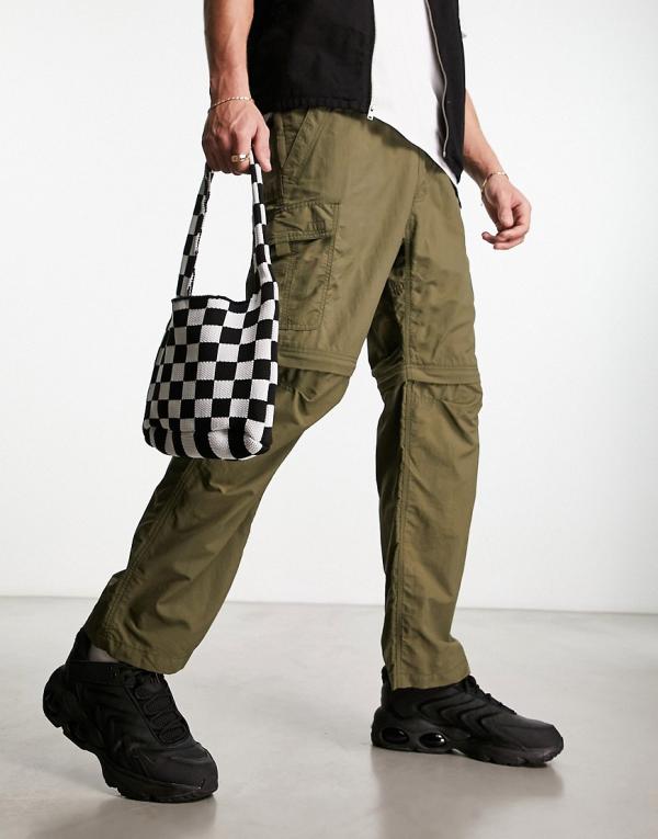 Gramicci convertible ripstop pants in khaki-Green