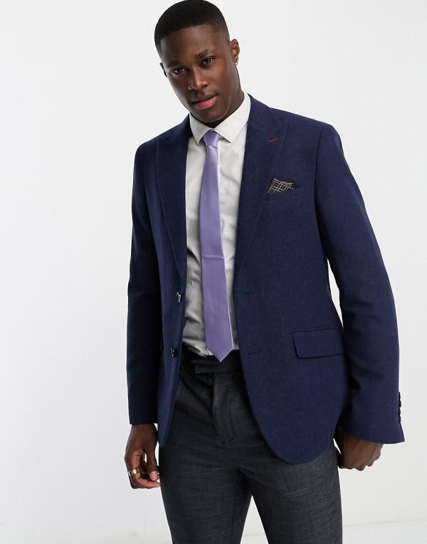 Harry Brown Wedding wool mix slim fit suit jacket in navy