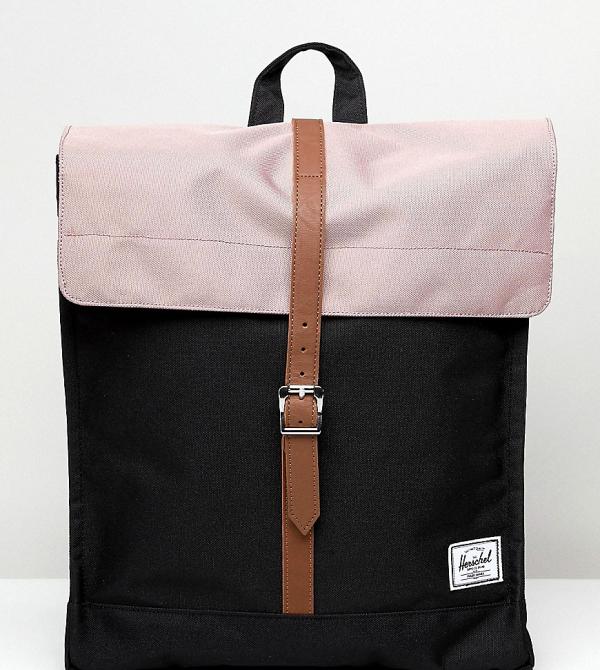 Herschel Supply Co Exclusive City backpack in ash rose pink and black-Multi